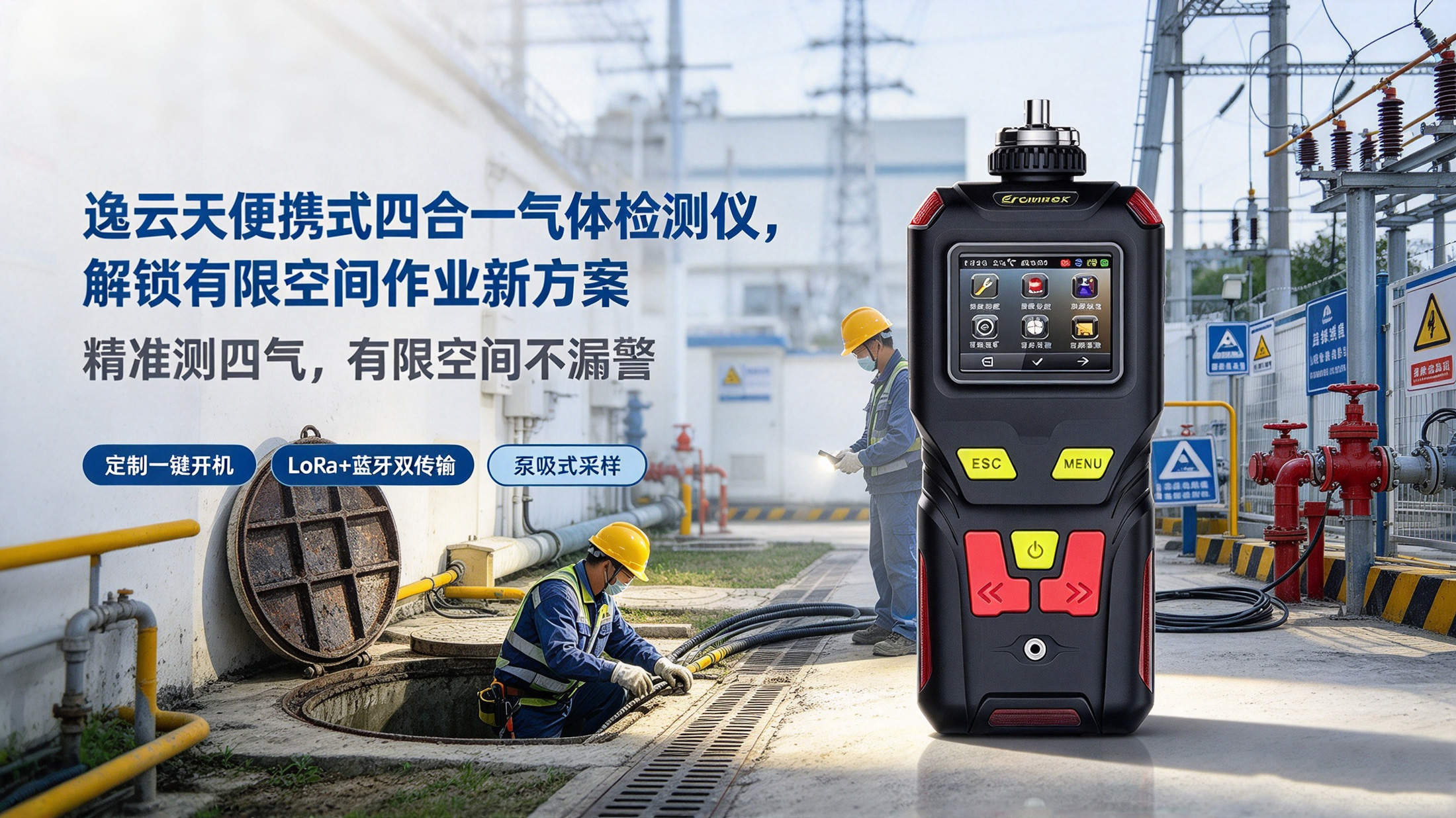 逸云天便携式四合一气体检测仪，解锁有限空间作业新方案